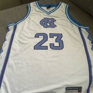 Jordan Blue and White Basketball Jersey